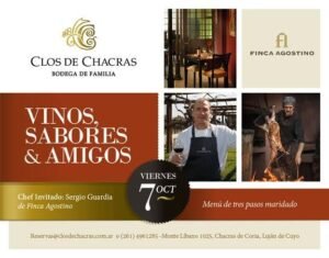 Sergio Guardia, chef de Finca Agostino, en el ciclo «Vinos, sabores y amigos» de Clos de Chacras