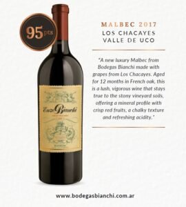 Enzo Bianchi Gran Malbec 2017 obtuvo 95 puntos Decanter