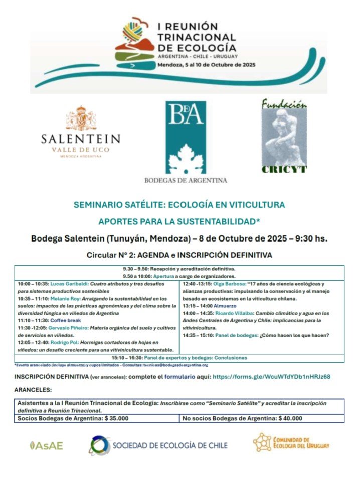 Seminario: Ecología en viticultura y aportes para la sustentabilidad